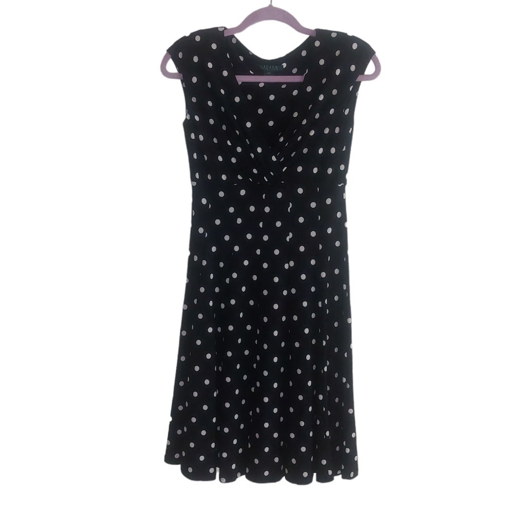 Lauren Ralph Lauren Ladies Sleeveless Faux Wrap Midi Dress- size 4P
